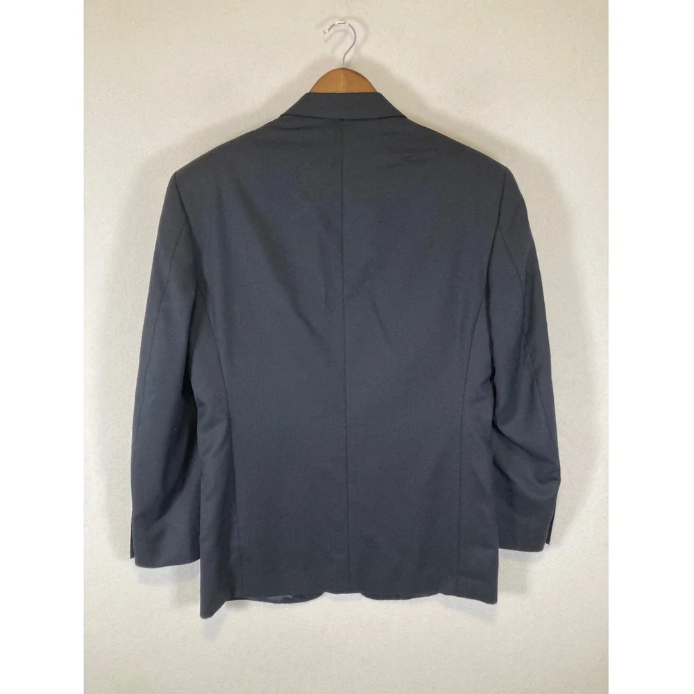 Classic Dark Academia Baracuta Mens 38R Navy Blue 100% Pure Wool 3-Button Blazer